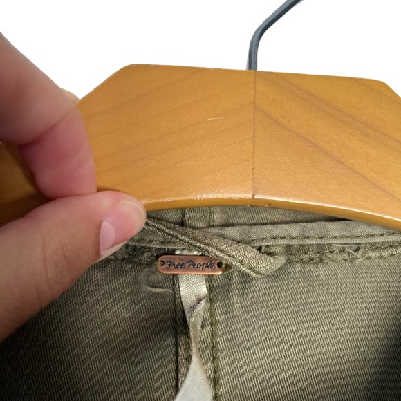 Free People Joshua Tree Utility Jacket Cotton Canvas Army Green Oversized Size M - Picture 7 of 14